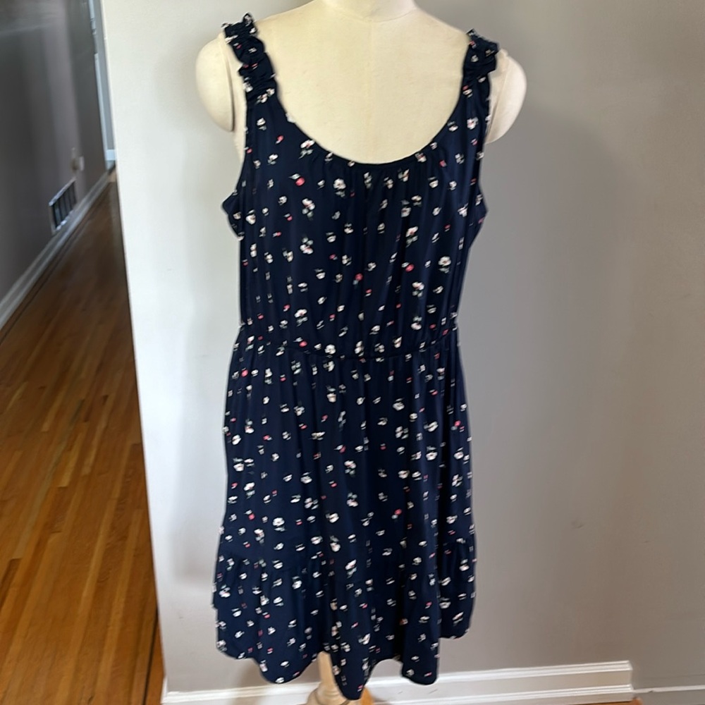 Banana Republic Navy Floral Midi Dress